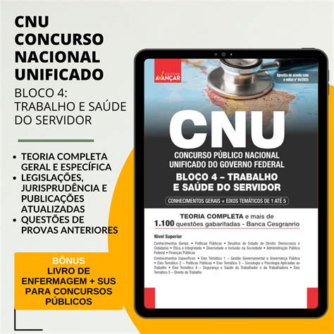 CNU Concurso Nacional Unificado BLOCO 4 Trabalho e Saúde do