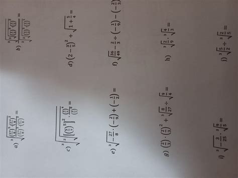 Resuelve Los Siguientes Ejercicios De Radicación Con Números Racionales 1 Pts Cada Literal