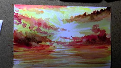 Comment Faire Un Coucher De Soleil En Aquarelle True Painting Youtube