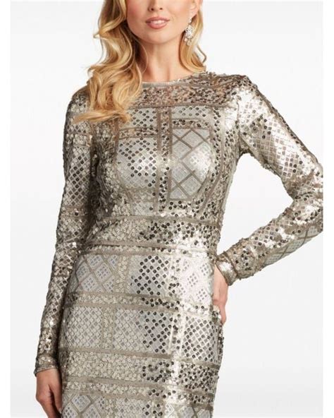 Tadashi Shoji Sindri Sequin Embellished Gown In Gray Lyst