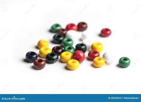 Colored Glass Beads Isolated Stock Image Image Of Colorful Green 28639645