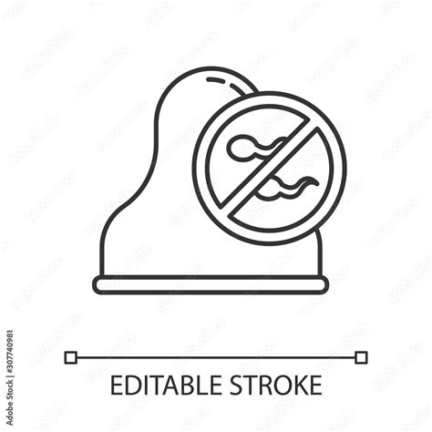 Cervical Cap Linear Icon Safe Sex Barrier Contraceptive Preservative