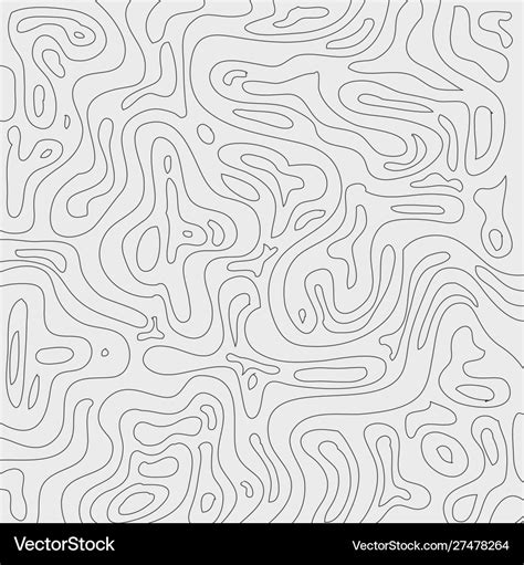 Topographic Contour Lines Map Pattern Black Vector Image