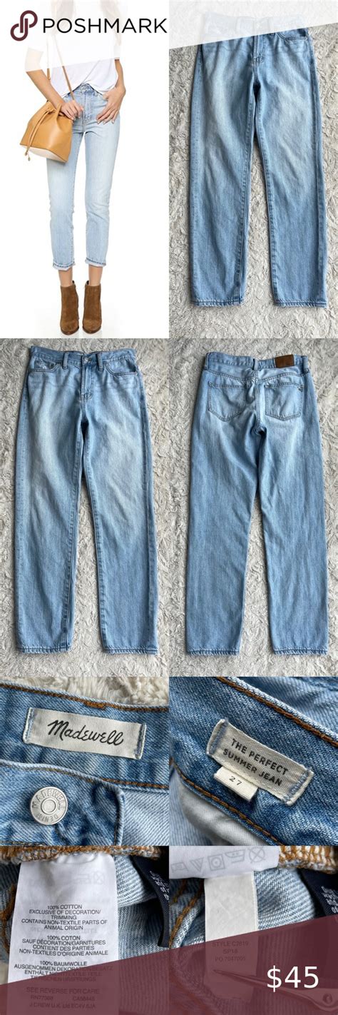 Madewell The Perfect Summer Jeans Light Vintage Wash Slim Straight Leg C2819 27 Summer Jeans