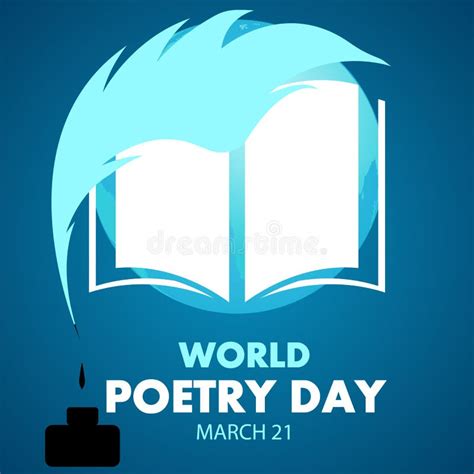 World Poetry Day Ink Pen And Book Stock Vector Illustration Of
