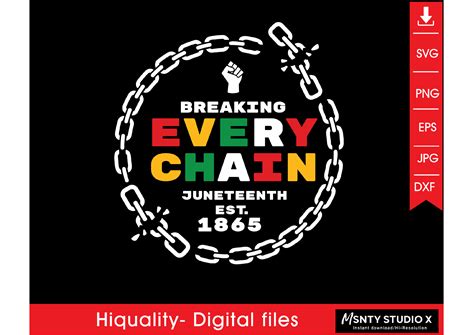 Breaking Every Chain Svg, Juneteenth Svg Graphic by SVG by MsntystudioX