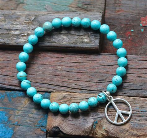 Turquoise Peace Stretch Bracelet