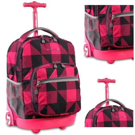 Girls Rolling Backpack School Wheeled Book Bag Carry On Telescoping