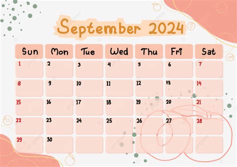 Calendario Septiembre 2024 PNG Dibujos Calendario Septiembre 2024