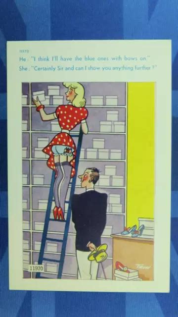 Saucy Comic Postcard S Nylons Stockings Lingerie Voyeur Is Keen On Nature Picclick Uk