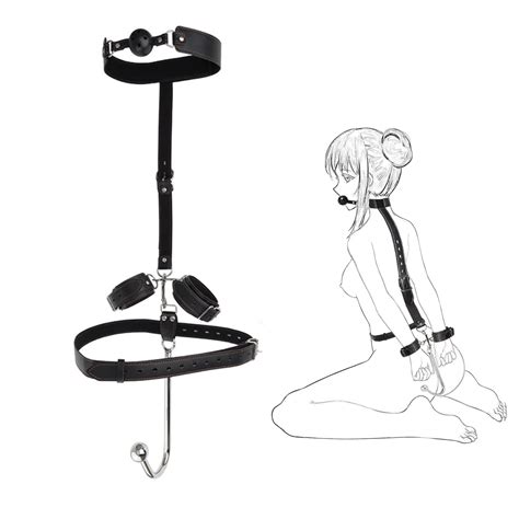 Amazon Anal Hook BDSM Sex Bondage Bed Restraint Kit With Adjustable Handcuffs Collar