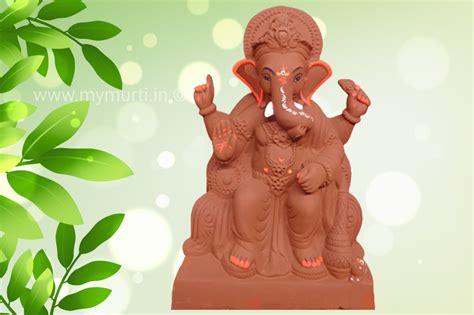 Konkans Lal Mati Eco Lalbaugh Style Ganesh Murti 15 Inches Mymurti