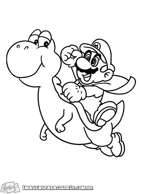 Super Mario E Yoshi Imagens Para Colorir