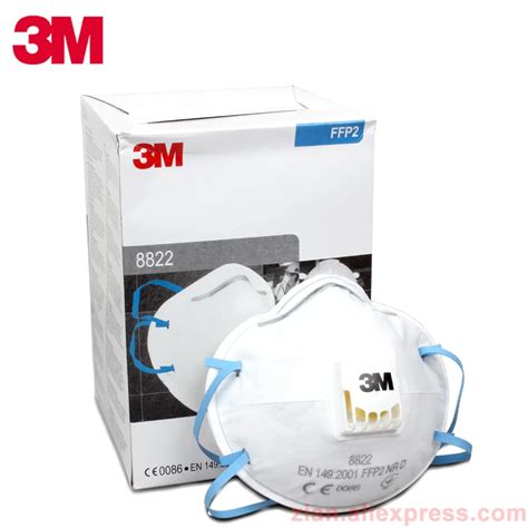 3M 8822 Dust Mask Respirator Cold Flow Valve Anti Static Filter FFP2