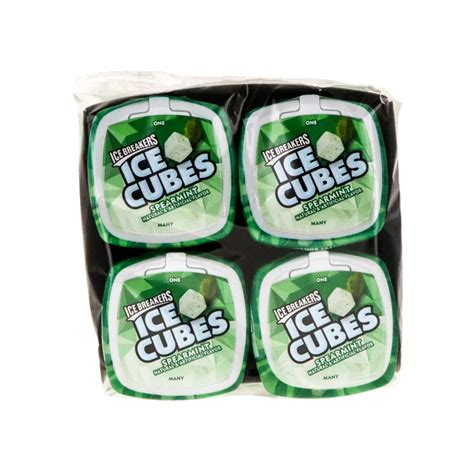 Ice Breakers Ice Cubes Gum Spearmint Bottle Pack Of 4 40 Pieces