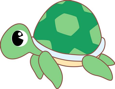 Cute Cartoon Sea Animal turtle Character 10838194 PNG