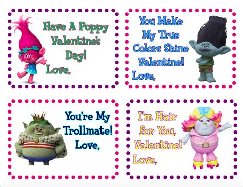 Trolls Valentines Diy Valentines Cards Valentines Balloons