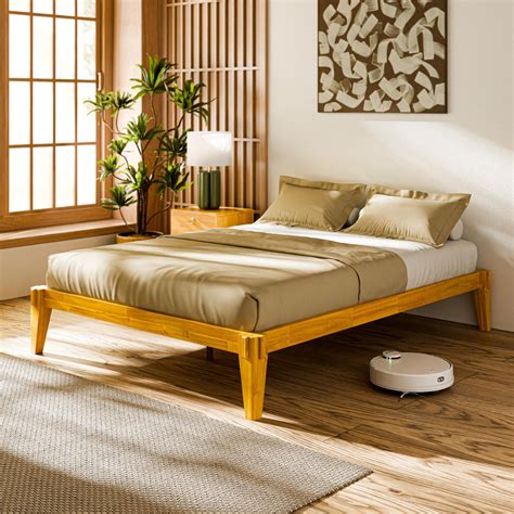 amazoncom nexera  platform bed frame fullnatural maple home