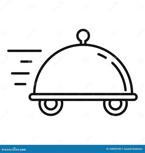 Food Delivery Icon Outline Style Stock Vector Illustration Of