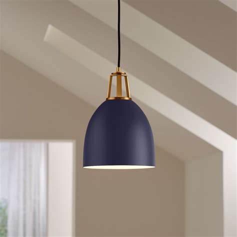 Maddox Navy Dome Large Pendant Light With Brass Socket Reviews Crate And Barrel Large