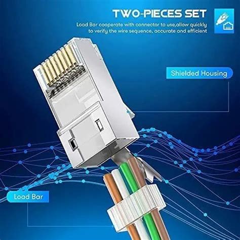 FEDUS Rj45 Cat7 Cat6A Crimping Connectors Plug Nickel Plated Prong