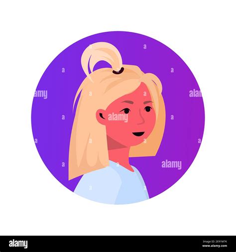 belle fille blonde visage avatar mignon enfant femme personnage de dessin animé illustration