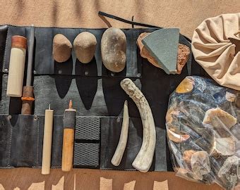 Four Tools Basic Flint Knapping Kit Obsidian Etsy