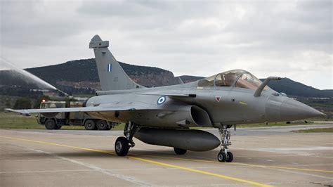 Water Salute Of One Of The First Dassault Rafales Entering Service With