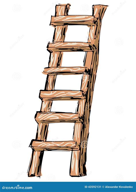 hoelzerne leiter vektor abbildung bild