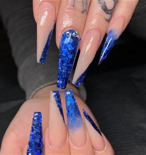 50 High Beauty Healing Acrylic Blue Coffin Nails For Summer Fashionsum