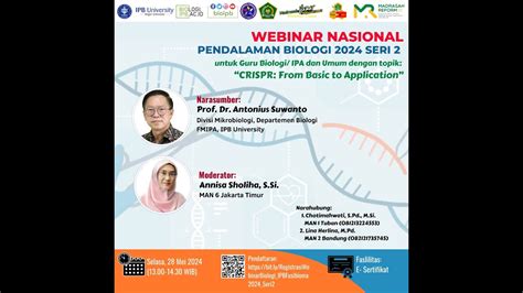 Webinar Nasional Pendalaman Biologi Seri Crispr From Basic To