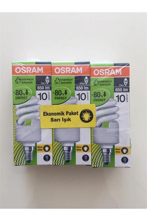 Osram Watt Mini Enerji Tasarruflu Spiral Ampul Sar I K L Paket