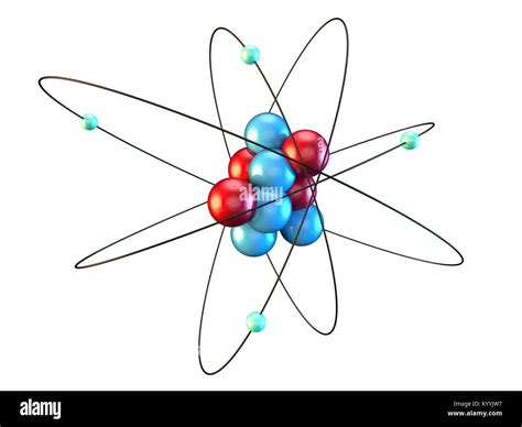 Beryllium Atom Zeigt Vier Elektronen Umkreisen 4 Protonen Und 5