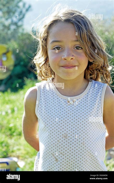 Cute Brazilian Six Year Old Girl In Nature Stock Photo Alamy