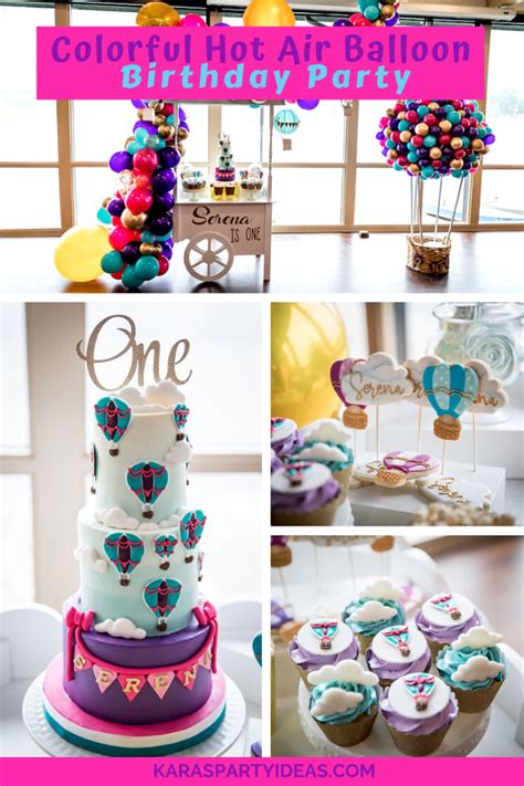 Kara S Party Ideas Colorful Hot Air Balloon Birthday Party Kara S Party Ideas