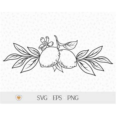 Lemon Svg Lemon Border Svg Tree Branch Svg Citrus Fruit P Inspire