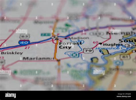 Forrest City Arkansas Usa Shown On A Geography Map Or Road Map Stock