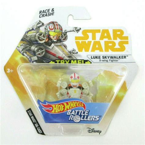Luke Skywalker X Wing Fighter Star Wars Hot Wheels TLJ Battle Rollers