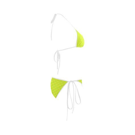 Yellow Scalops Pattern Custom Bikini Swimsuit ID D919216