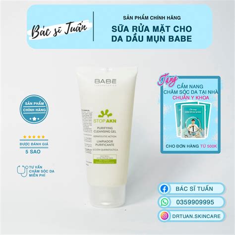 Ch Nh H Ng S A R A M T D U Nh Babe Stop Akn Purifying Cleansing Gel Ml Shopee Vi T Nam