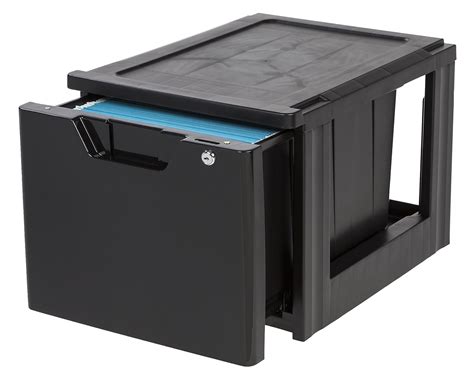 Iris Stacking File Storage Drawer With Lock 1 Pack Lock