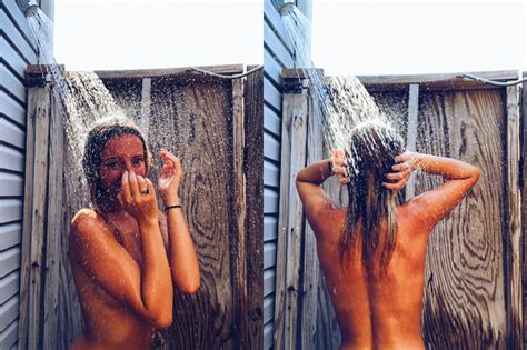 Tan Brunette Showering Porn Pic