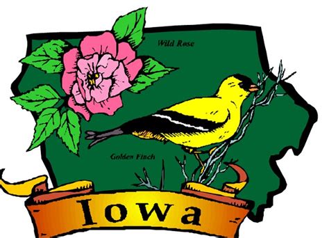 Iowa state with bird and flower graphic approved clipart | Radio 570 WNAX