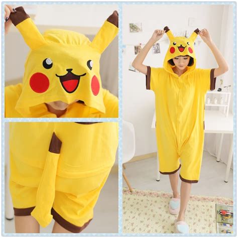 Anime Adult Summer Pokemon Pikachu Kigurumi Onesie Pajamas