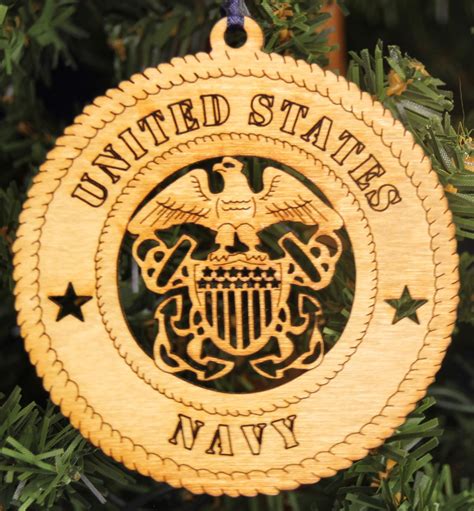 United States Navy Ornament Laser Engraved Personalized Navy T