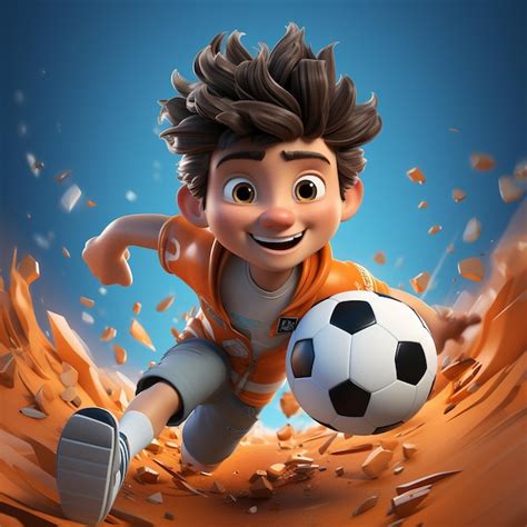 Premium Photo 3d Rendering Of Soccer Player In Action