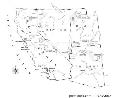 West Coast America Map Winna Kamillah