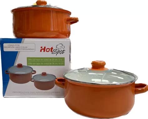 Set De Ollas Tapa Cristal Porcelanizado Hot Spot Oferta Meses Sin
