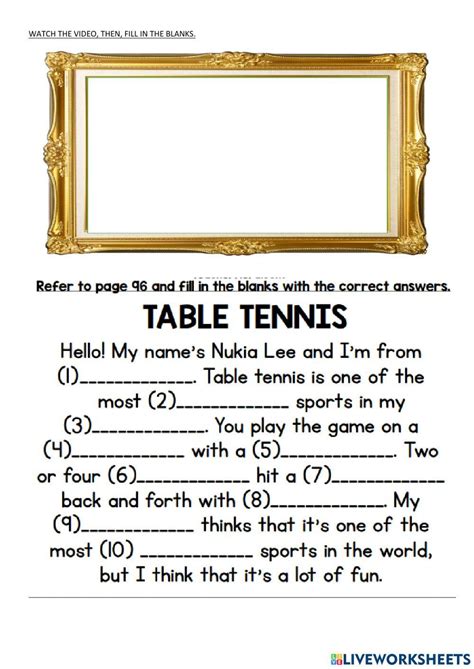 Pe Worksheet For 4 Live Worksheets