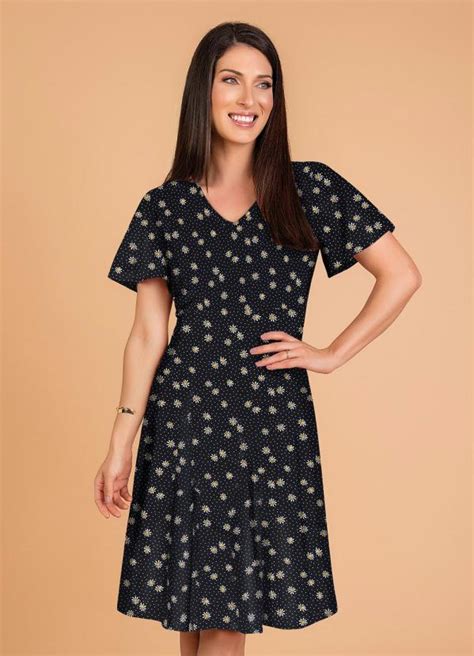 Vestido Floral Preto Evas Moda Evang Lica Rosalie